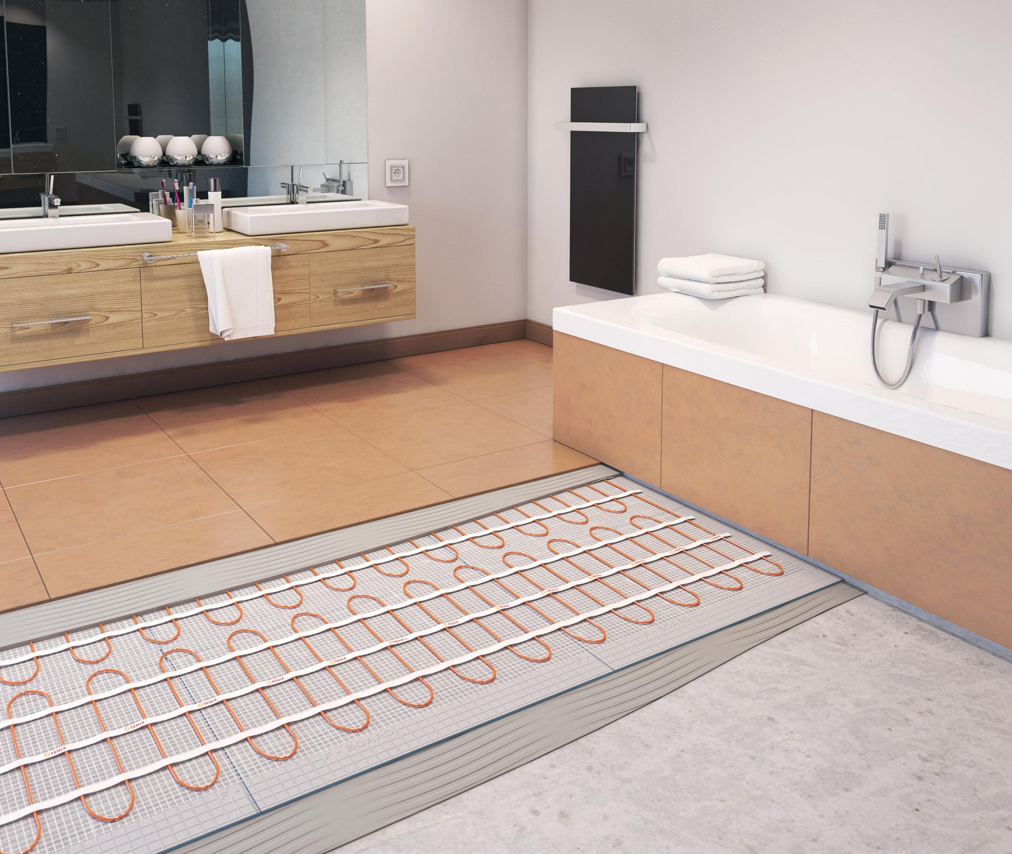 60 Sqft, 240 Volt Mat Electric Radiant Floor Heating System - Heated Floor System, Includes Radiant Floor Heating Thermostat And Sensor. Under Tile Floor Heating System For Heated Floors, Radiant Heat - View #6